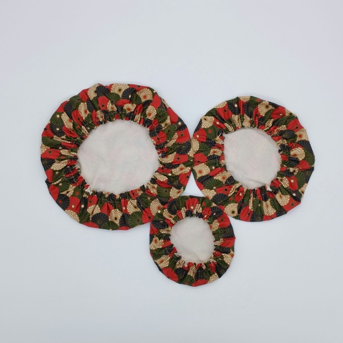 Lot de 3 charlottes couvre-plat Hiro rouge