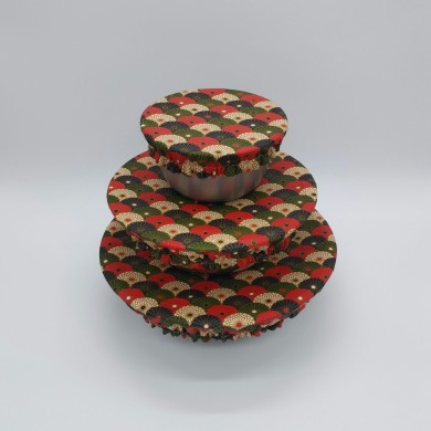 Lot de 3 charlottes couvre-plat Hiro rouge