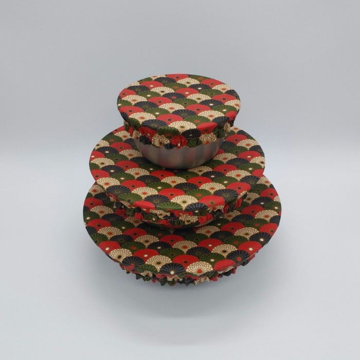 Lot de 3 charlottes couvre-plat Hiro rouge