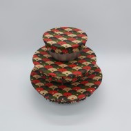 Lot de 3 charlottes couvre-plat Hiro rouge