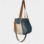 Sac à main jean upcyclé beige