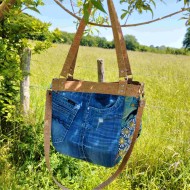 Sac à main jean upcyclé bleu