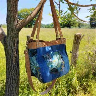 Sac à main jean upcyclé bleu