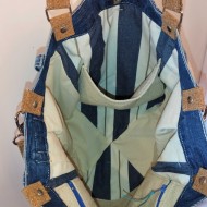 Sac à main jean upcyclé beige